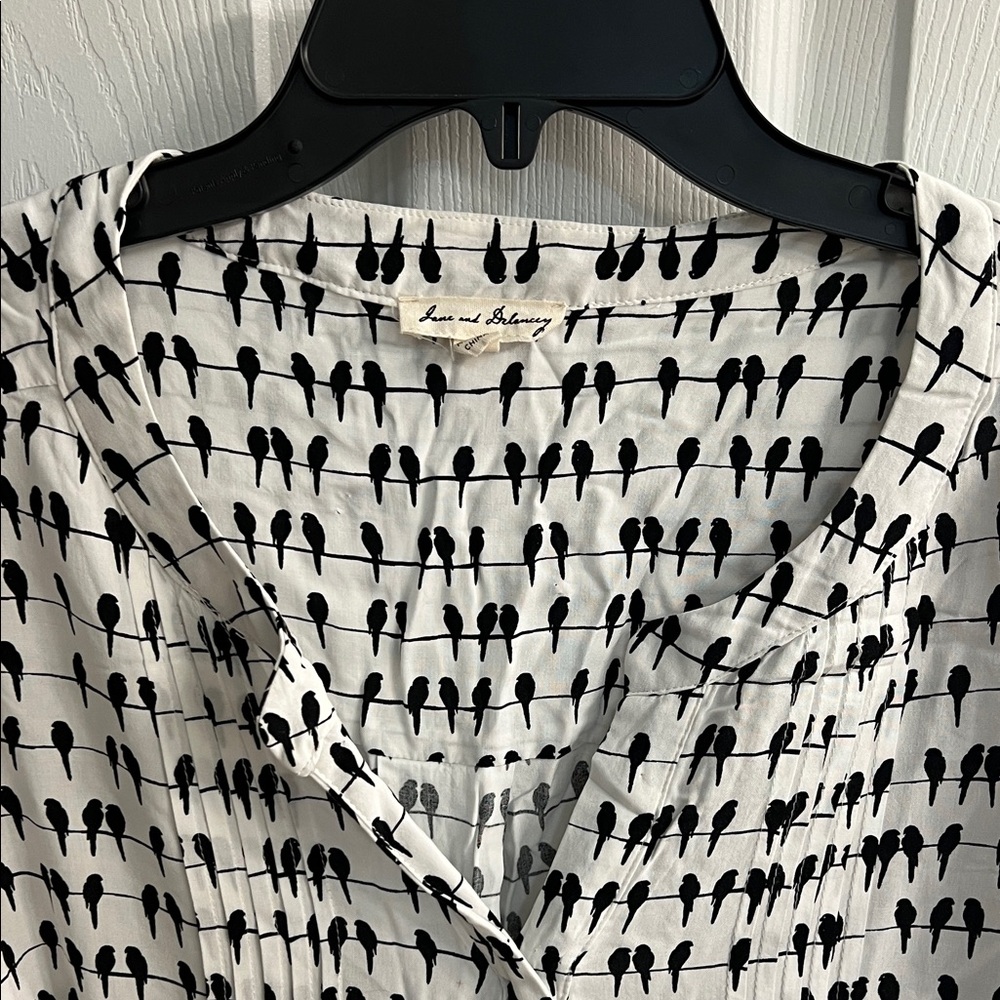 Jane and Delancey Bird Print Blouse